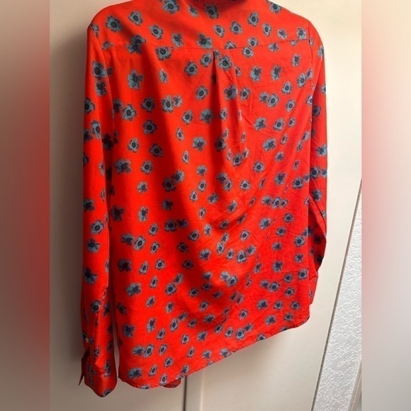 BANANA Republic orange floral top small EUC - Picture 4 of 4